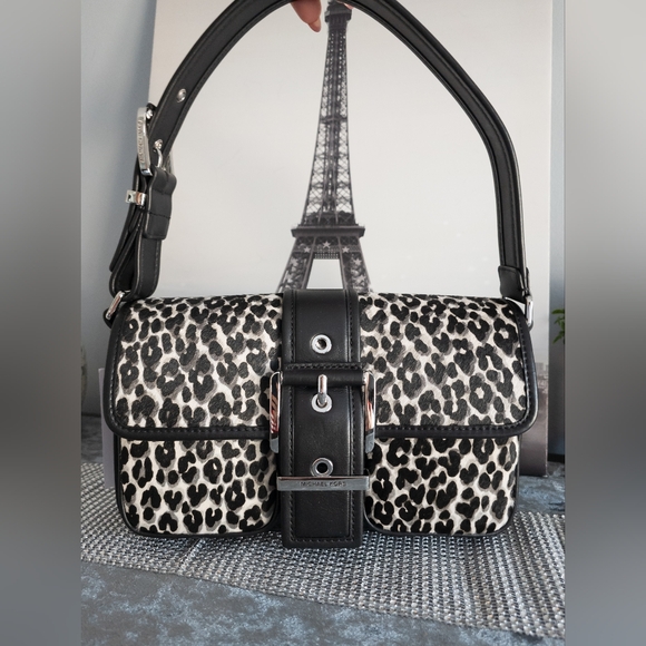 ❗️LOW START❗️Michael Kors-NWT- Colby Medium Leopard Print Calf Hair Shoulder Bag - Picture 5 of 16